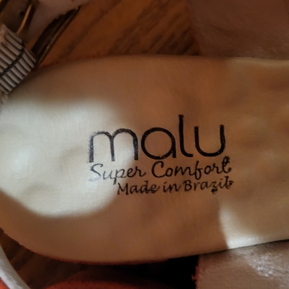 Malu Super Comfort Orange Block Heel Sandals Made In Brazil Size 6 - Picture 3 of 6